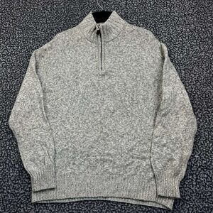 Giorgiolini Sweater Men Large Gray Long Sleeve Quarter Zip Mock Neck L